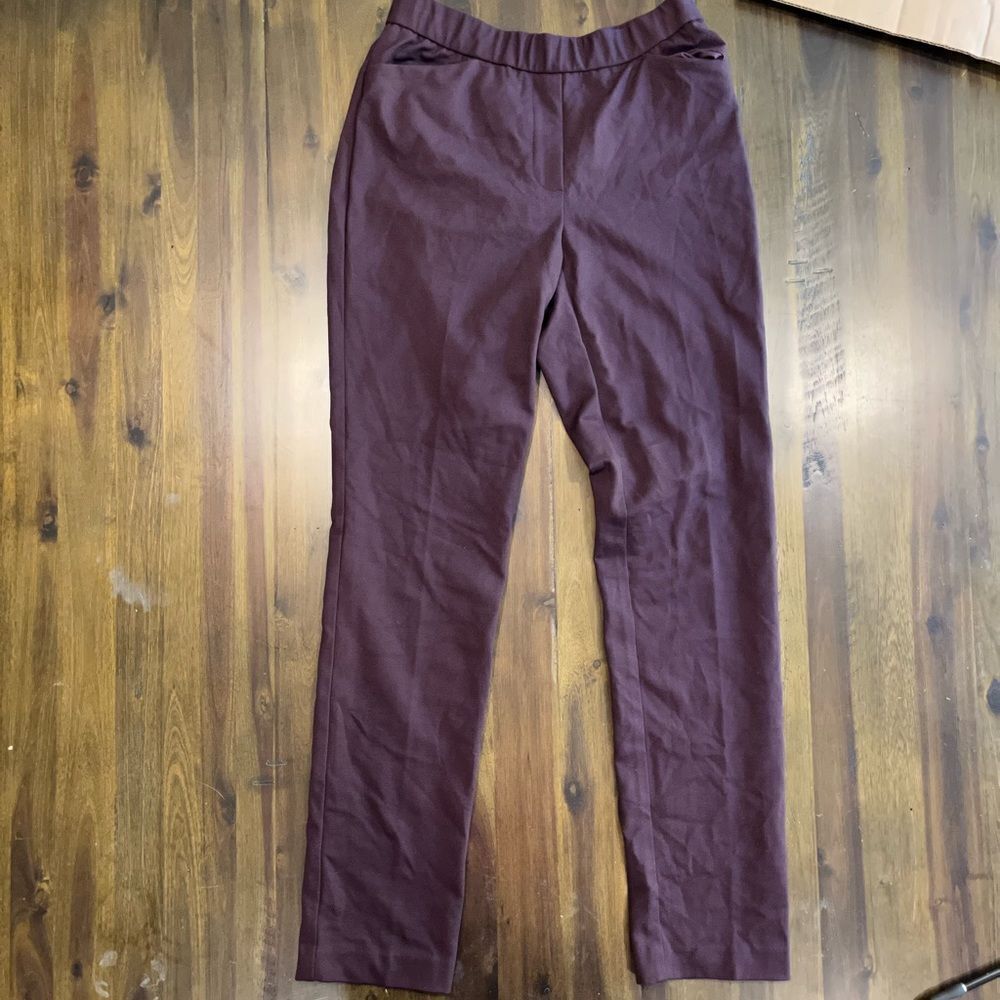 J. Jill Essential Ponte Slim-Leg Pants Plum - Size XS